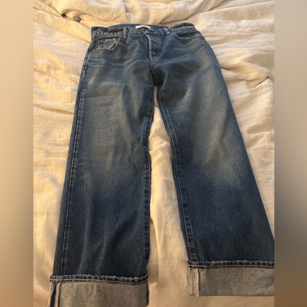 Moussy Vitnage Dark Blue Straight Jeans with cuff